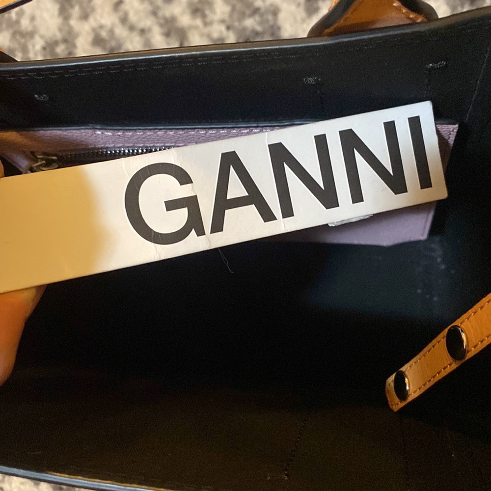 Ganni Women's Pink Smiley Face Print Small Tote Bag - Picture 7 of 9